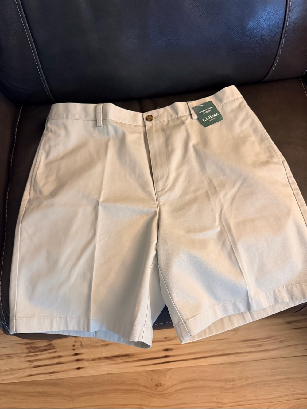 L.L. Bean Men's Flat Front Shorts in Khaki